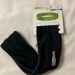NWT FlipBelt Classic Edition Black Running Belt •Bounce Free•Chafe Free Large